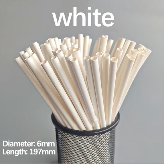 TIHLMK 50Pcs Rainbow Paper Straws for Drinking Biodegradable Disposable Straws Dessert Summer Party Supplies