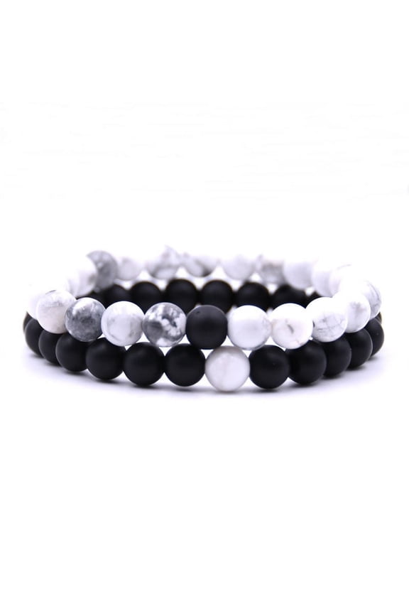 Beaded Bracelets Men Women 8mm Lava Rock Chakra Beads Elastic Natural Stone Agate Bracelet