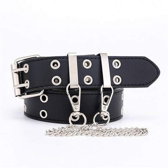 TIHLMK Belt for Women Trouser Belt,Double Hole Belt With Leather For Women And Men Jeans Belt