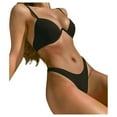 thumbnail image 1 of TIHLMK Bikini Sets for Women Women's Bikini Solid Set Swimsuit Two Piece FilledBra Swimwear Beachwear, 1 of 8