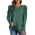 thumbnail image 1 of TIHLMK Blouses for Women Women's Fashion Casual Long Sleeve Solid Color Puff Sleeves Sweatshirt Tops Blouse Gifts for Women, 1 of 5