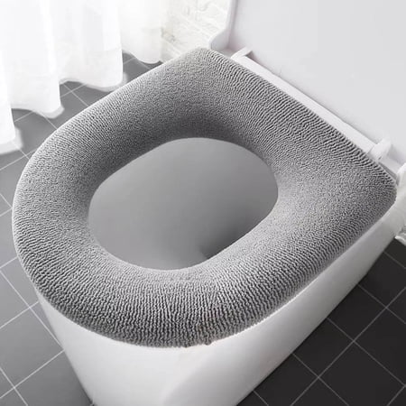 TIHLMK Toilet Seat Cushion Four Seasons Thickened Toilet Cover Knitted Toilet Seat Cushion Washable Household Toilet Cover