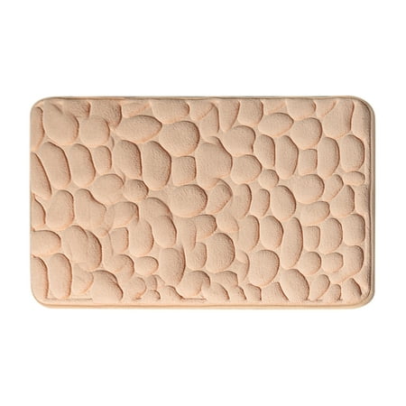 TIHLMK Cobblestone- Embossed Bathroom Bath Mat Non-slip Carpets In Wash Basin Bathtub Side Floor Rug Shower Room Doormat Memory Foam Pad