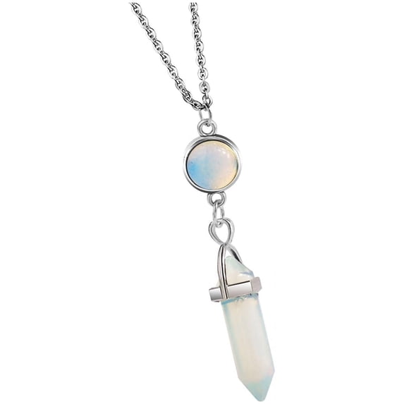 TIHLMK Crystal Necklace for Women Hexagonal Crystal Stone Necklace Irregular Natural Wrapped Wire Chakra Rainbow Gemstone Pendant Jewelry Chains Valentine'S Day Gift