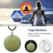 TIHLMK Crystal Necklace for Women Flower Of Life Pendant Seven Chakras Meditation Crystal Stone Pendant Necklace