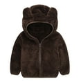 thumbnail image 1 of TIHLMK Baby Outerwear Toddler Baby Winter Jacket Cotton Windproof Warm Winter Coats Cute Hooded Jacket Plush Cute Bear Ears, 1 of 7