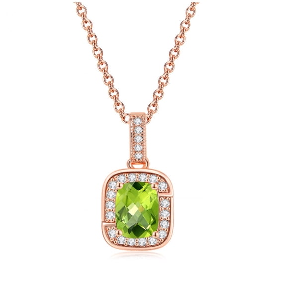 TIHLMK Crystal Necklace for Women Multicolor Necklace Color Zircon Single Full , Adjuster for Crystal Necklace (Platinum Rectangle)