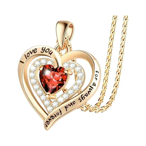 TIHLMK Heart Crystal Necklace for Women Colorful Love Sparkling Rhinestone Silver Chain Pendant Necklace Jewelry Gift for Women Valentine's Day Gift