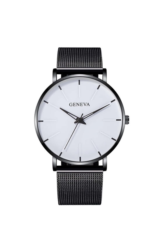 Mens Watches Men's Quartz Pin Buckle Watch with Mesh Strap Color Pointer Colorful Scale