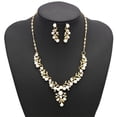 thumbnail image 1 of TIHLMK Necklace for Women Lady Wedding Pearl Rhinestone Short Necklace Earrings Jewelry Set, 1 of 8