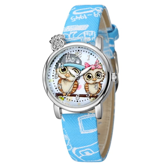 TIHLMK Deals Clearance Watches for Women Fashion Cartoons Buckle Dazzling Child Mesh Belt Watch Rubber Watch