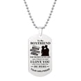 thumbnail image 1 of TIHLMK Womens Necklaces Stainless Steel Tag Necklace Family Friend Gift Unisex,Always Remember You Are Braver Than You Father Mom To Son Daughter-Chain Pendant, 1 of 1