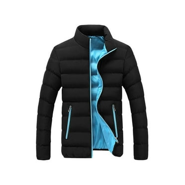 TIHLMK Down Jacket Men's Winter Warm Slim Fit Packable Lightweight Puffer Jacket Casual Bubble Coat for Men Outerwear Blue