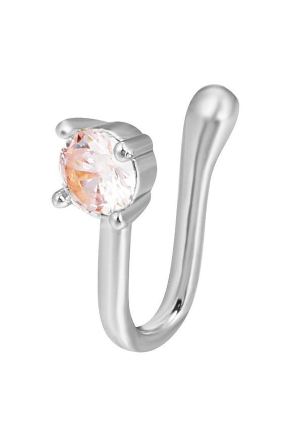 Fake Nose Ring Clip On Nose Rings for Women Non-Pierced Nose Hoop Ring Adjust Nose Cuff