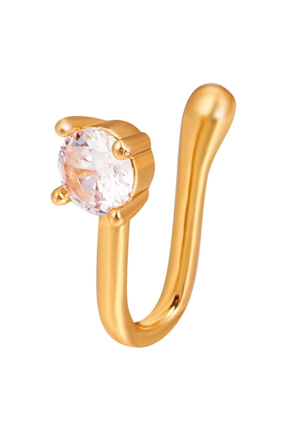 Fake Nose Ring Clip On Nose Rings for Women Non-Pierced Nose Hoop Ring Adjust Nose Cuff