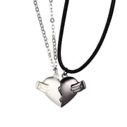 TIHLMK Friendship Necklace Two Souls One Heart Pendant Necklaces for Couple Wishing Stone Creative Magnet Couples Necklace