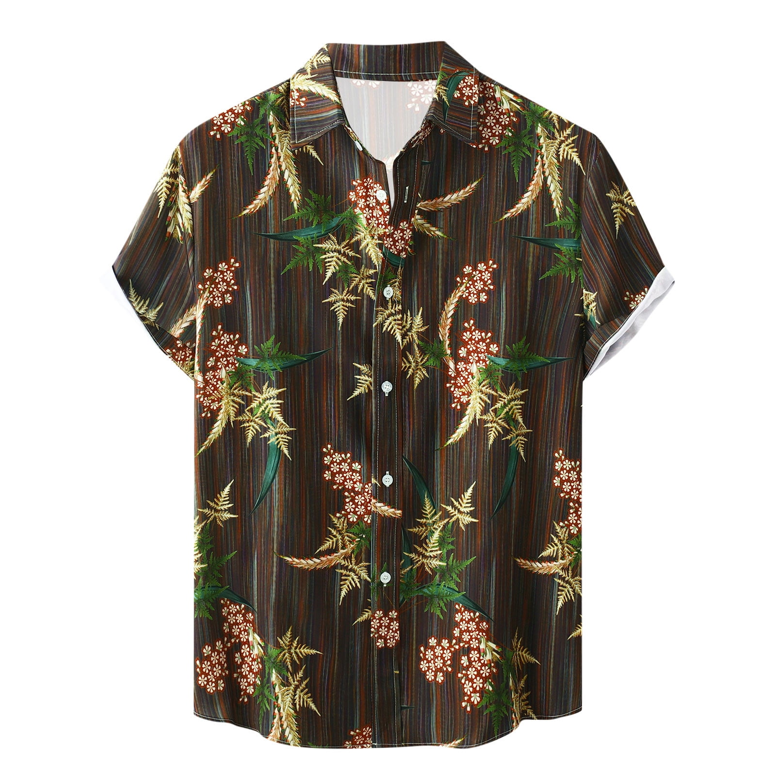 Nucltck Men's Short Sleeve Hawaiian Shirt - Casual Button Down Tropical Print, Regular Fit - View #3