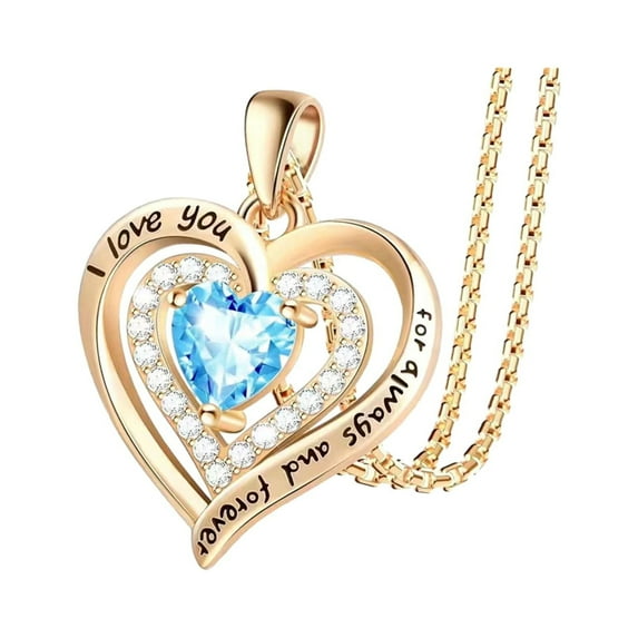 TIHLMK Heart Crystal Necklace for Women Colorful Love Sparkling Rhinestone Silver Chain Pendant Necklace Jewelry Gift for Women Valentine's Day Gift