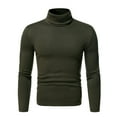 thumbnail image 1 of TIHLMK Long Sleeve Tee Shirts for Men Fleece Pullover High Neck Solid Color Slim Long Sleeve Men's Bottoming Shirt, 1 of 5