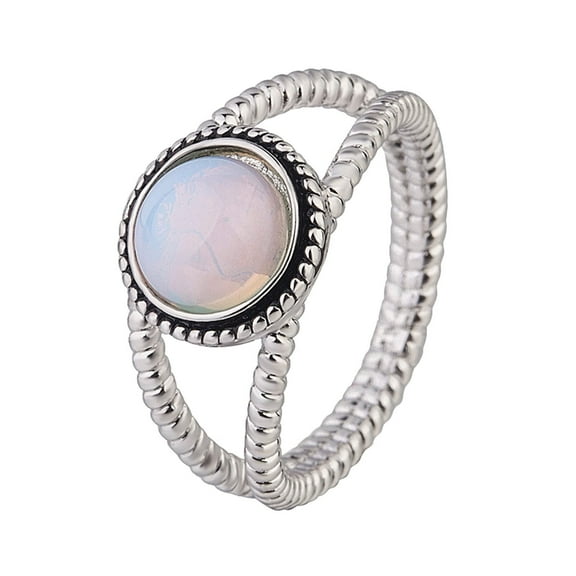 TIHLMK Luminous Stone Eggs Shape Rings for MOM Ring Mother's Day Gift Women's Wedding Engagement Rings for Womens Ladies Valentine's Day Gift for Womens