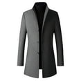 thumbnail image 1 of TIHLMK Men's Winter Coats Men's Single-breasted Solid Color Fashion Suit Business Casual Suit Wool Coat Gray, 1 of 8