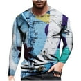 thumbnail image 1 of TIHLMK Mens Long Sleeve T Shirts Summer Men's Loose Round Neck 3d Printing Long-sleeved T-shirt Top, 1 of 5