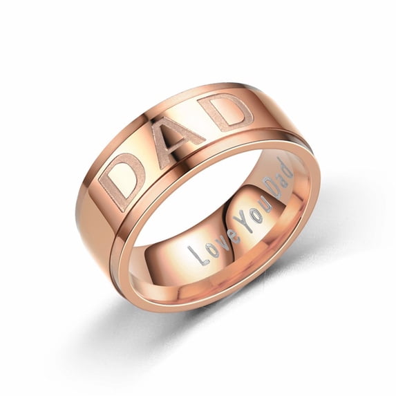 TIHLMK Mens Rings Fashion Letter DAD Ring Men's Titanium Steel Ring Jewelry Ring 1pc