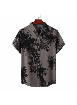 BDDM Mens Floral Shirt Casual Long Sleeve Flower Printed Shirt Men's Shirt  Fashion Buttoned Lapel Flower Shirt Casual Hawaiian Shirt Printed Long