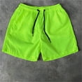 thumbnail image 1 of TIHLMK Mens Swim Shorts Men's Casual Drawstring Pocket Solid Color Candy Color Five-point Beach Shorts, 1 of 3