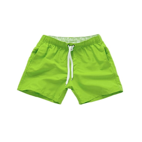 TIHLMK Mens Swim Shorts Men's Quick Dry Beach Pants Plain Three Quarter Pants Loose Swim Shorts Workout