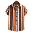 thumbnail image 1 of TIHLMK Mens Tshirts Men's Casual Striped Short Sleeve Shirt Fashion Loose Large Size Shirt, 1 of 7