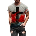 thumbnail image 1 of TIHLMK Mens Tshirts Men's Street Fashion Casual Cross Print Round Neck Short Sleeve, 1 of 8