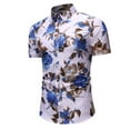 thumbnail image 1 of TIHLMK Mens Tshirts Summer Savings Men's Fashion Rose Printed Seaside Holiday Style Short-Sleeved Shirt, 1 of 5