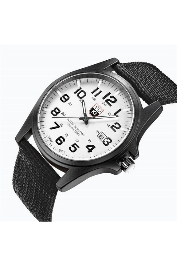 Mens Watches Couple Fashion Nylon Strap Analog Quartz Round Wrist Watch Watches