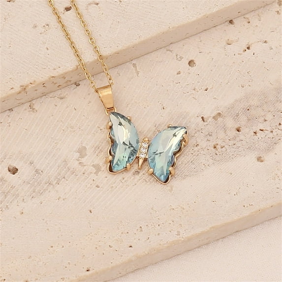 TIHLMK Multicolor Gradient Necklace for Women Fashion Clavicle Chain Gift for Her Necklace Valentine's Day Gift