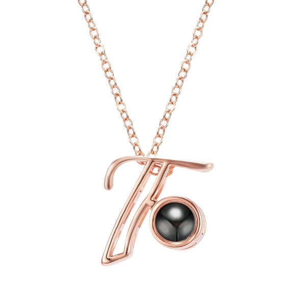 TIHLMK Necklace for Women Valentine'S Day 100 Languages I Love You Present 26 Letters Projection Necklace