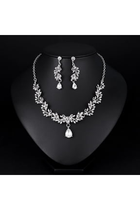 Necklaces for Teen Necklace Earrings Alloy Rhinestone Jewelry Set Wedding Party Accessories