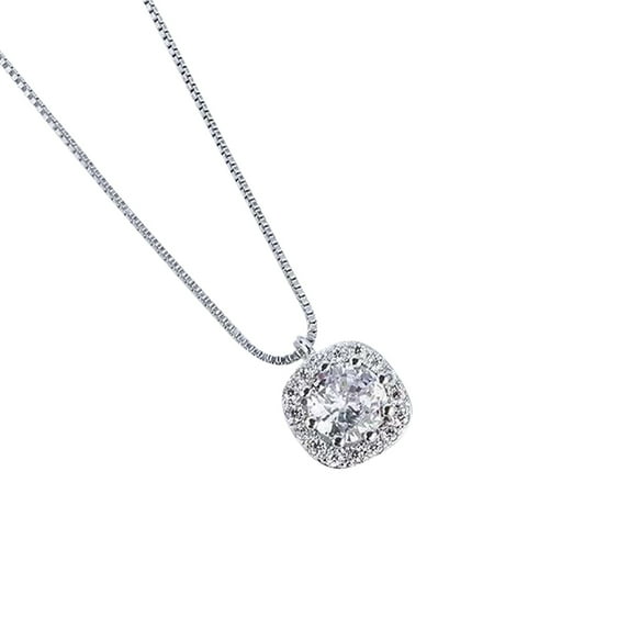 TIHLMK Necklaces for Square -Studded Necklace Female Ins Design Sense Senior Clavicle Chain Jewelry Pendant