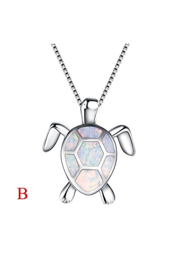 Necklaces for Teen Women Charm Cute Sweater Necklace Opal Turtle Pendant Jewelry Ornament