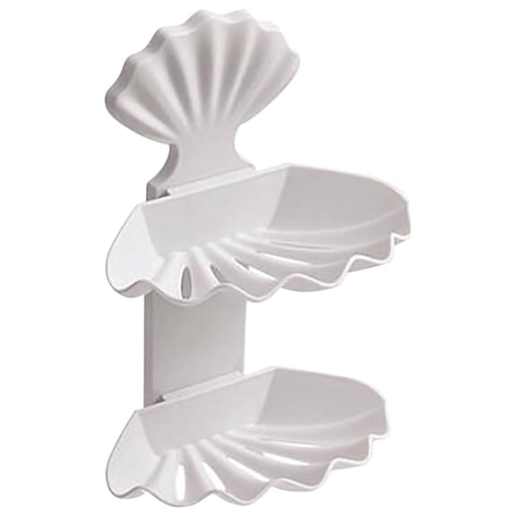 TIHLMK Perforated Shell Drains Soap Box Double Soap Holder Soap Box Storage Rack