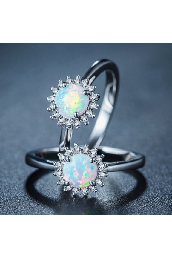 Ring for Women 1 Piece Of Opal Ring for Women Opal White Stone Hand Rrnament Ring Promise Ring Elegant Gift for Lady
