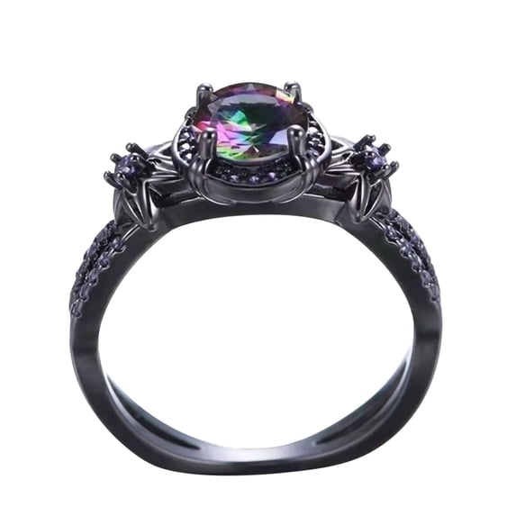 TIHLMK Rings for Women's Rings Oval Cut Fire-Opal Jewelry Birthday Gift Bridal Party Rings for Women Romantic Wedding Jewelry Christmas Gift