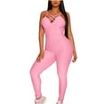 thumbnail image 1 of TIHLMK Rompers for Women Women's Large Size Backless Yoga Exercise Fitness Pants Skinny Jumpsuit Gift for Women, 1 of 5