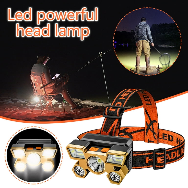 TIHLMK Sales Clearance Five Headlights Strong Light Super Bright  Rechargeable Fishing Light Long Shot Super Bright Head-mounted LED Miners  Lamp