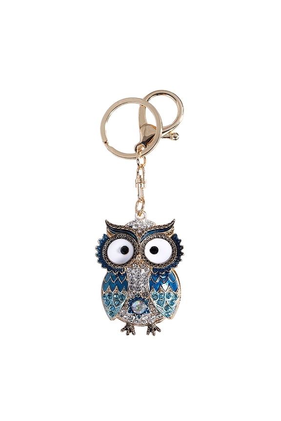 New Creative Animal Series Big Eye Owl alloy Diamond Keychain