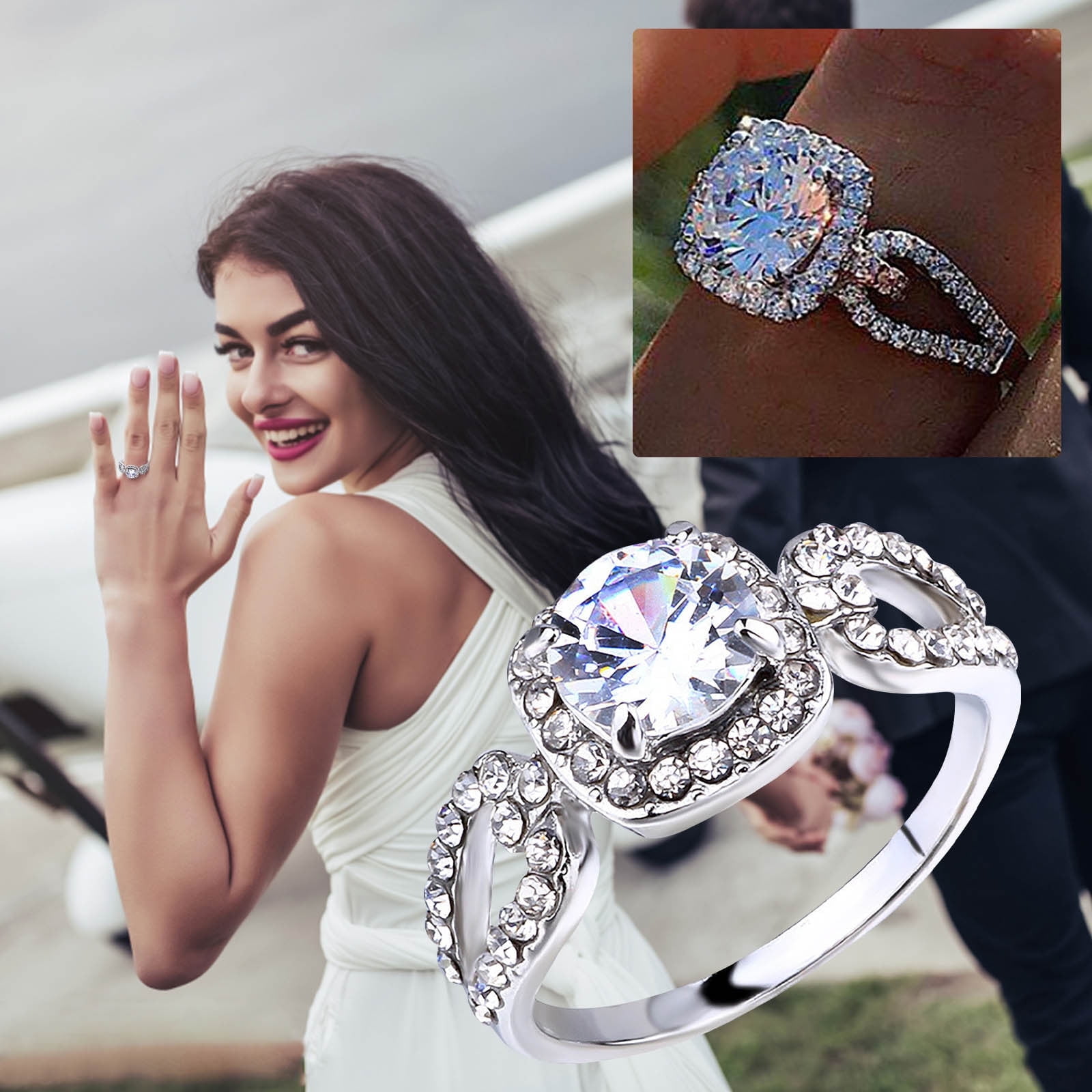 TIHLMK Sales Clearance Promise Rings for Her Ladies Fashion Diamond Ring Jewelry CreativeRing Jewelry