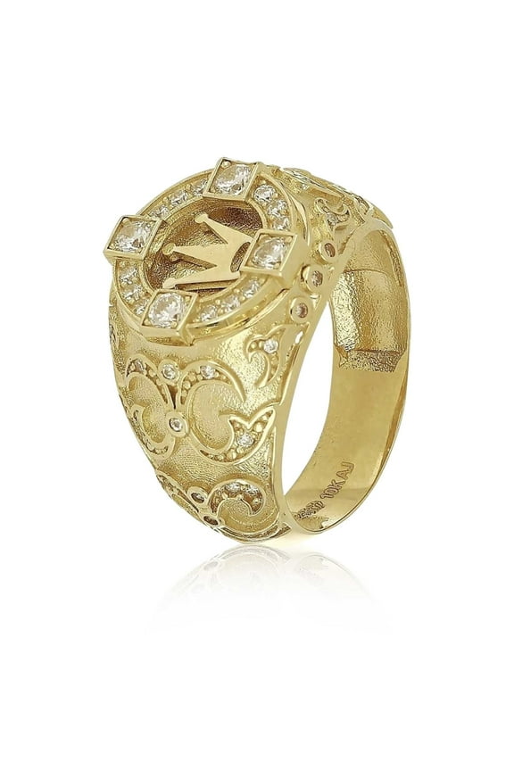 Ring for Men A Great Crown Ring Decorated with Carved Ornaments for A Man's Holiday Gift