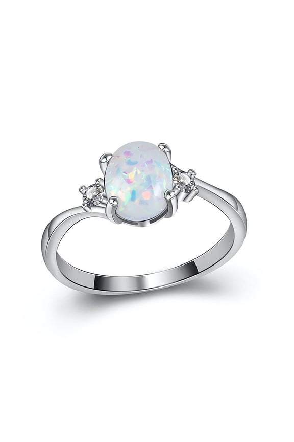 Rings for Women's Rings Oval Cut Fire-Opal Jewelry Birthday Gift Bridal Party Rings for Women Romantic Wedding Jewelry Christmas Gift