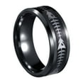 thumbnail image 1 of TIHLMK Women's Men's Rings Spinning Rings with Fishbone Pattern Ring Size 6-13 Couple Rings Commitment Ring, 1 of 6