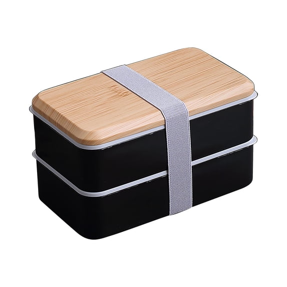 TIHLMK Double-layer Stackable Bento Lunch Box with Compartments for Kids & Adults Leak-Proof Modern Lunch Containers